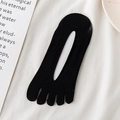 Women's black five-finger hidden socks with breathable mesh and anti-slip silicone - One Size / Black