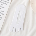 Breathable white five-finger low-cut liner socks with mesh holes and anti-slip silicone - One Size / White