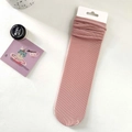 Calcetines de terciopelo rosa pastel transpirables con textura de canalé para mujer - Rosa Claro