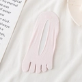 Breathable light pink five-toe hidden socks for women with low cut design - One Size / Pink