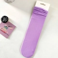 Calcetines JK de terciopelo morado para mujer con textura de punto acanalado elástico - Púrpura Claro