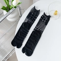 Calze tabi nere trasparenti stile giapponese con pois e bordi a balze da donna - Taglia unica / Nero