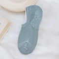 Atmungsaktive Netz-Füßlinge für Damen in Hellgraublau mit rutschfestem Silikon-Design - Blau