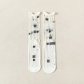Chaussettes résille blanches transparentes avec motifs floraux noirs et bord roulé - Damier Blanc
