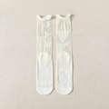 Chaussettes blanches en tulle transparent avec motifs géométriques et volants - Rayé Blanc