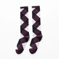 Chaussettes mi-bas pour femmes avec motif à losanges violet et noir en maille douce - Taille unique / Violet