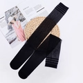 Calze sopra il ginocchio nere con tre strisce bianche in tessuto ad alta elasticità - Taglia Unica Donna 34-39 / Nero