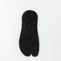 Solid black two-toe tabi invisible socks for women with non-slip low-cut cotton design - Black