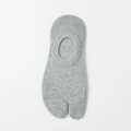 Gray split-toe tabis socks in solid color, breathable knit fabric for flip-flops - Gray