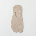 Beige two-toe invisible socks with anti-slip design and breathable cotton fabric - Brown