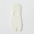 Minimalist beige two-toe invisible tabi socks with breathable cotton knit texture - Off-white