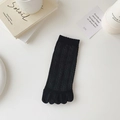 Chaussettes noires à cinq doigts avec texture losange et maille respirante - Noir