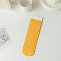 Vertical striped velvet socks in bright yellow with mid-calf length for women - One Size / Yellow