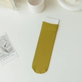 Mustard green crew socks with vertical ribbed texture in lightweight velvet finish - One Size / Mustard Green
