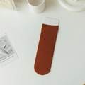 Caramel brown ribbed velvet mid-calf socks with high elasticity and vertical stripe pattern - One Size / Brick Red