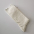 Classic cream white ribbed knit mid-calf socks with soft texture in minimalist flat lay - Thin Stripe Beige