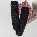 Elegante schwarze Spitzenstrümpfe mit Blumenmuster und hoher Elastizität für Damen - Einheitsgröße / Schwarz