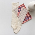 Beigefarbene Spitzen-Wadenstrümpfe mit zarten hohlen Stickereien im Vintage-Stil - Einheitsgröße / Beige