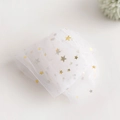 Calze in tulle bianco trasparente con scintillanti stelle glitterate dorate e argento - Taglia unica / Bianco