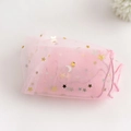Tessuto a rete rosa ultrasottile con stelle dorate e argentate per calzini fai-da-te - Taglia unica / Rosa