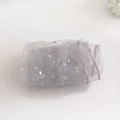 Sheer grey mesh socks with silver star sequins in a layered stylish design - One Size / Gray