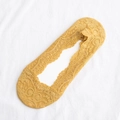 Socquettes invisibles en dentelle jaune vif pour femmes avec silicone antidérapant - Taille unique / Jaune