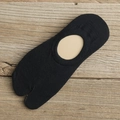 Niedrig geschnittene schwarze Zweizehen-Socken für Paare mit rutschfestem Silikon-Design - Einheitsgröße / Schwarz