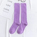 Calcetines de algodón lila claro de media caña con puños acanalados suaves - Talla única / Violeta Claro