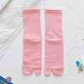 Calze Tabi rosa in morbido misto cotone con design a punta divisa per donna - Taglia unica / Rosa