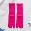 Calze Tabi rosa fucsia a due dita in cotone a maglia di alta qualità per infradito - Taglia unica / Rosa Rossa