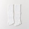Calcetines de cinco dedos para hombre en algodón blanco con puños elásticos y diseño fresco - Talla única / Blanco
