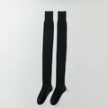 Calcetines altos negros clásicos con textura de canalé vertical y banda elástica - Talla única / Negro