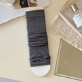 Japanese style dark gray ribbed knit leg warmers in a stylish lifestyle setting - Dark Gray