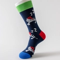 Calze uomo in cotone con design color block blu e motivi di gatti che dormono - 41-46 / Blu Scuro (Gatto che Dorme)