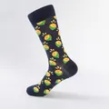 Calze blu navy con vivace stampa di ananas e polsini a costine in stile moderno - UE 41-46 / Blu Navy Con Limone