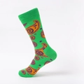 Neongrüne Socken mit orange-violettem Paisleymuster und breitem Rippenbündchen - Grün Paisley