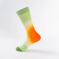 Fashion crew socks featuring vibrant green, yellow and orange gradient stripe pattern - 41-46 / Seamless Grass Green Sunset