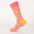 Calze rosa con motivo a banana e tallone giallo per uomo e donna - Uomo 41-46 / Banana Rosa
