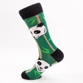 Calze casual verdi con simpatici motivi a panda e dettagli neri a contrasto - Taglia Unica (EU 41-46) / Panda di Bambù Verde