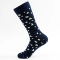 Calze a metà polpaccio blu scuro con elegante motivo leopardato in morbido cotone - Taglia EU 41-46 / Macchie Blu Scuro