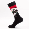 Calze in cotone nero con motivo a panda rosso e dettagli in bambù colorato - Taglia Unica (EU 41-46) / Panda Su Fondo Rosso