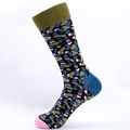 Calze di cotone mimetico con cuori rosa e polsini a costine verde oliva - EU 41-46 / Polsino Oliva Tallone Navy Leopardo