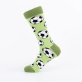 Herren-Baumwollsocken in Hellgrün mit schwarz-weißen Fußball-Mustern für Sportler - Grün Fußball