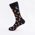 Men's cotton crew socks with colorful creative hot dog cartoon patterns on black fabric - EU 40-46 / Black Hot Dog Sausage Pattern