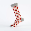 Chaussettes style britannique avec motif géométrique à losanges rouge et rose vif - EU 40-46 / Pois Contrastés Gris Clair