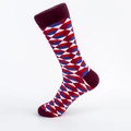 Chaussettes style britannique avec motifs losanges géométriques rouge, bleu et blanc - EU 40-46 / Motif Argyle Rouge Brique