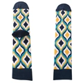 Chaussettes style britannique avec motif géométrique en losange bleu marine et moutarde - EU 40-46 / Motif Géométrique Coloré Marine
