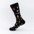 Calcetines negros con divertidos motivos de herramientas de colores y martillos - EU 40-46 / Patrón de Herramientas de Construcción