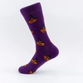 Calze viola di Halloween con motivi festivi di zucche e cappelli da stregone - EU 41-46 / Zucca Viola