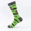 Calze di Halloween verdi con motivi a forma di gufo e cappello da strega vista laterale - EU 41-46 / Gufo Verde